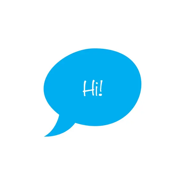 Blue Speech Bubble Lettering Simply Vector Illustration — 스톡 벡터