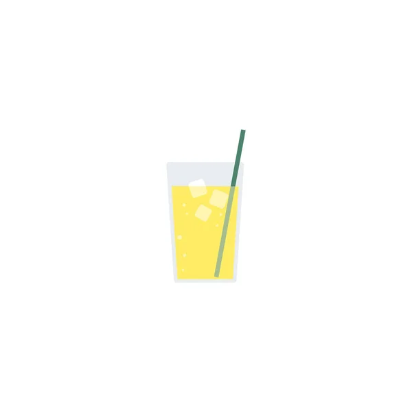 Zitronen Eis Drink Ikone Einfach Vektorillustration — Stockvektor