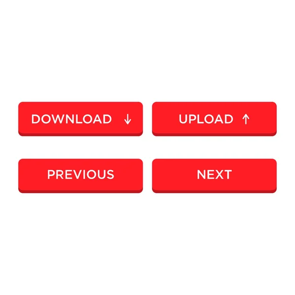 Download Upload Botões Anteriores Próximos Simplesmente Ilustração Vetorial — Vetor de Stock