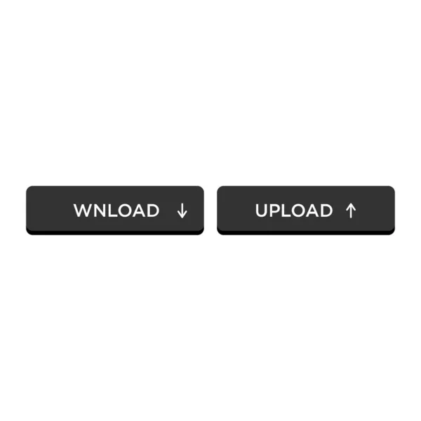 Upload Und Downloadbuttons Einfach Vektorillustration — Stockvektor