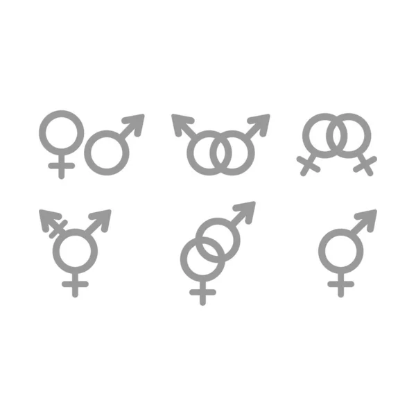 Set Male Female Signs Simply Vector Illustration — Stock Vector