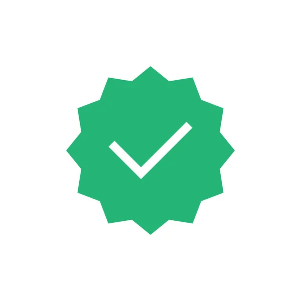 Etiqueta Verde Con Marca Verificación Simplemente Vector Ilustración — Vector de stock