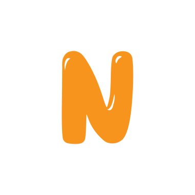 N harfi simgesi, basit vektör illüstrasyonu  