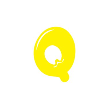 Q harfi simgesi, basit vektör illüstrasyonu  