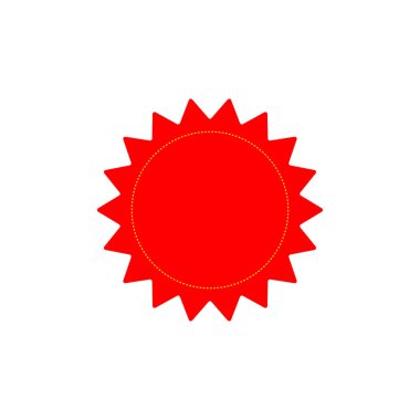 kırmızı etiket simgesi, basit vektör illüstrasyonu  