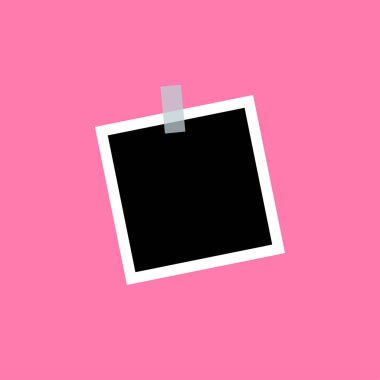 Polaroid boş fotoğraf simgesi, basitçe vektör illüstrasyonu  