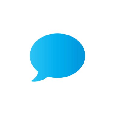 Beyaz arkaplanda izole edilmiş konuşma kabarcığı düz vektör simgesi.