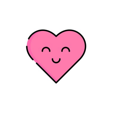 Sevimli kalp simgesi, basitçe vektör çizimi  