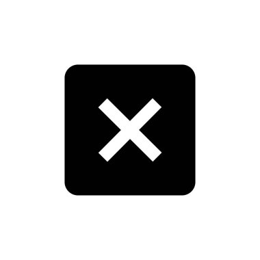 Beyaz arkaplanda izole edilmiş düz vektör simgesini kapat.