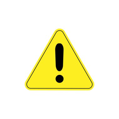 Dikkat, ünlem işareti düz vektör simgesi beyaz arkaplan üzerinde izole.