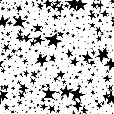Abstract distorted chaotic stars seamless repeat pattern.