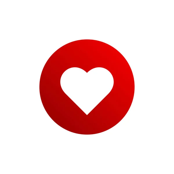 Srdce Červeném Kruhu Jednoduše Vektorová Ilustrace — Stockový vektor