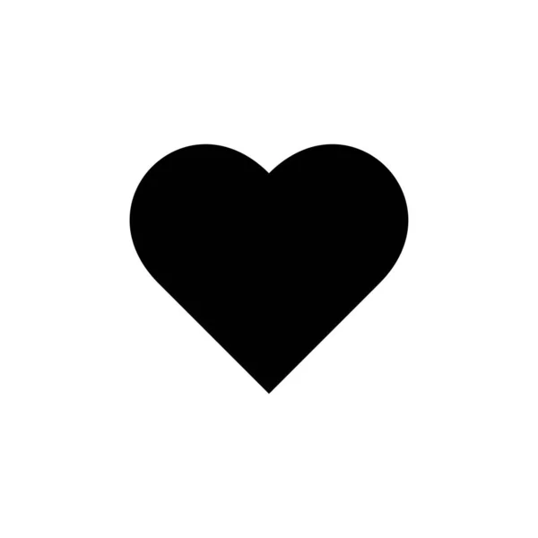 Černá Ikona Srdce Jednoduše Vektorová Ilustrace — Stockový vektor