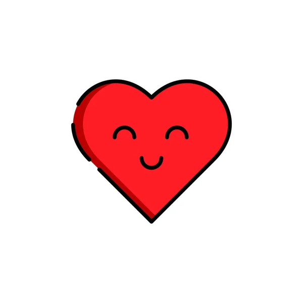 Симпатичный Значок Сердца Просто Векторная Иллюстрация — стоковый вектор