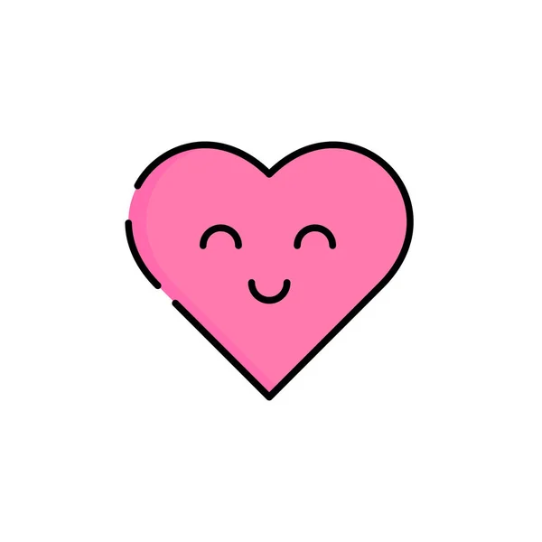 Χαριτωμένο Εικονίδιο Της Καρδιάς Απλά Διανυσματική Απεικόνιση — Διανυσματικό Αρχείο