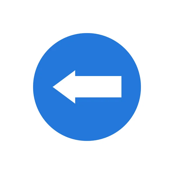 Flecha Azul Izquierda Signo Tráfico Icono Vectorial Plano Aislado Fondo — Archivo Imágenes Vectoriales