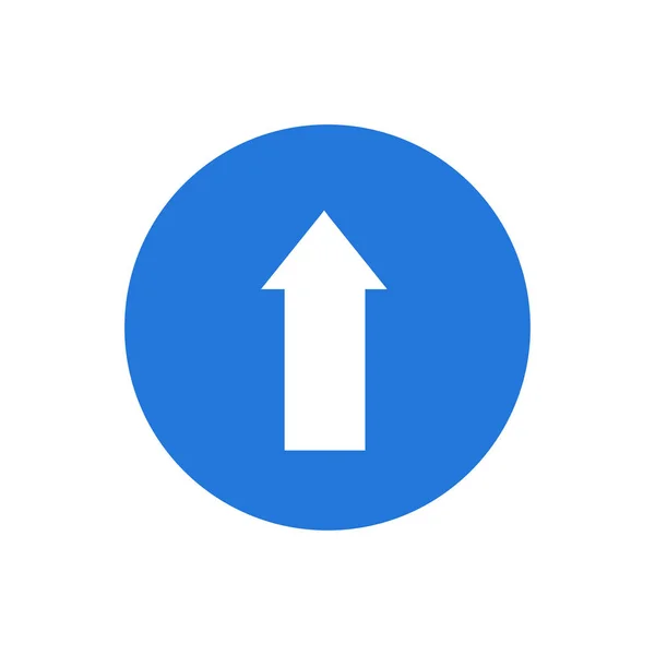 Flecha Azul Hacia Arriba Signo Tráfico Icono Vectorial Plano Aislado — Archivo Imágenes Vectoriales