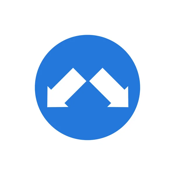 蓝色箭头 交通标志平面矢量图标隔离在白色背景上 — 图库矢量图片