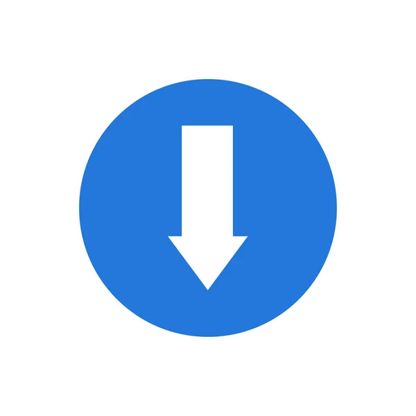 Flecha Azul Hacia Abajo Signo Tráfico Icono Vectorial Plano Aislado — Archivo Imágenes Vectoriales