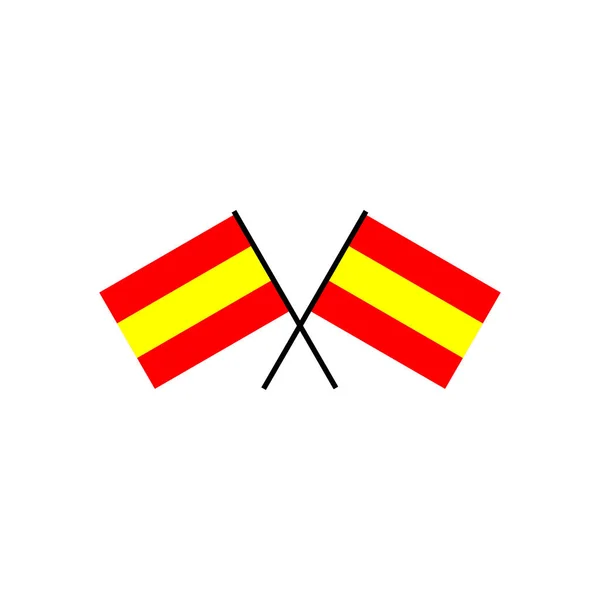 Bandera España Icono Vectorial Plano Aislado Sobre Fondo Blanco — Vector de stock