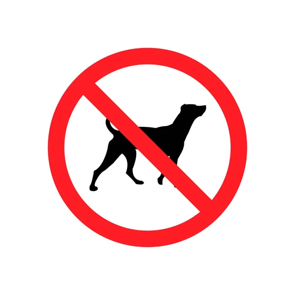 Geen Honden Toegestaan Teken Vlakke Vector Pictogram Geïsoleerd Een Witte — Stockvector