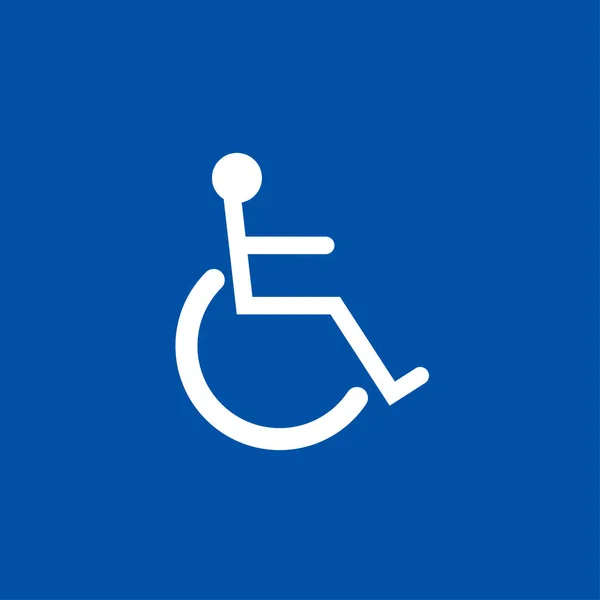 Ikona Niepełnosprawnego Wektora Płaskiego Izolowana Niebieskim Tle — Wektor stockowy