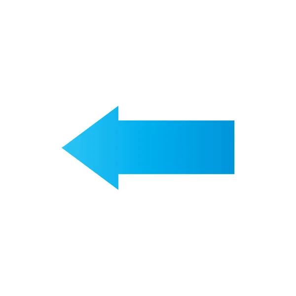 Icono Vectorial Plano Flecha Izquierda Azul Aislado Fondo Blanco — Archivo Imágenes Vectoriales