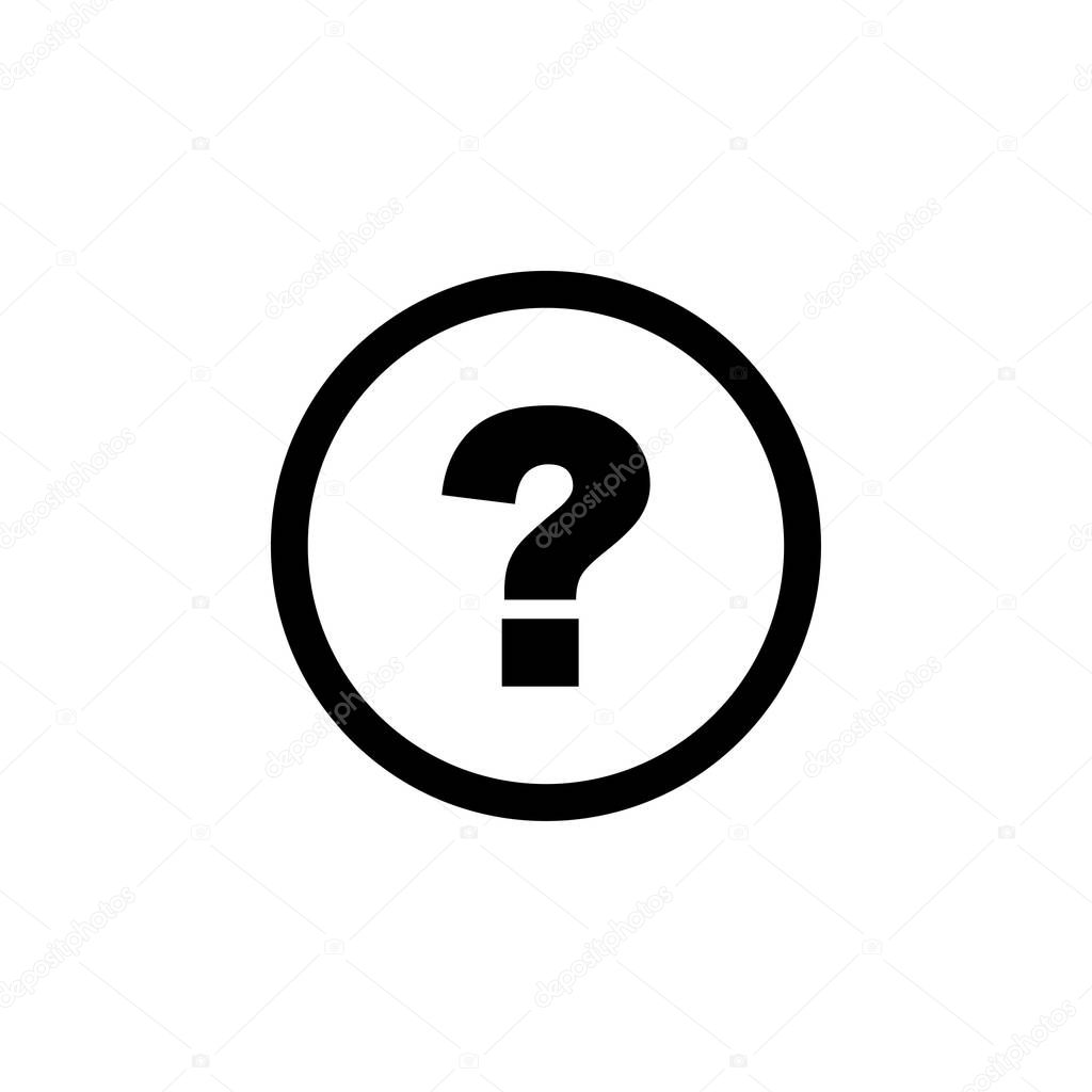 Question mark flat vector icon isolated on a white background.