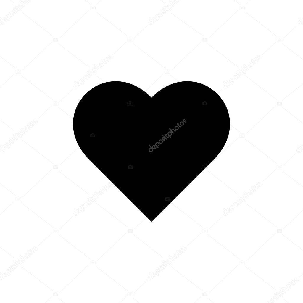 black heart icon, simply vector illustration  