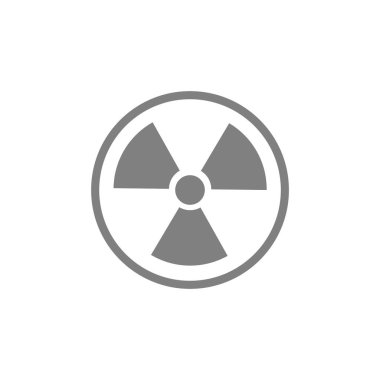 Nuclear hazard caution flat vector icon isolated on a white background.