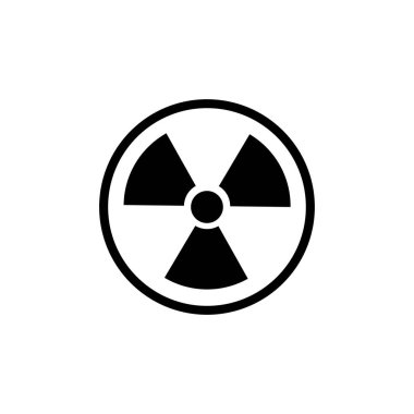 Nuclear hazard caution flat vector icon isolated on a white background.