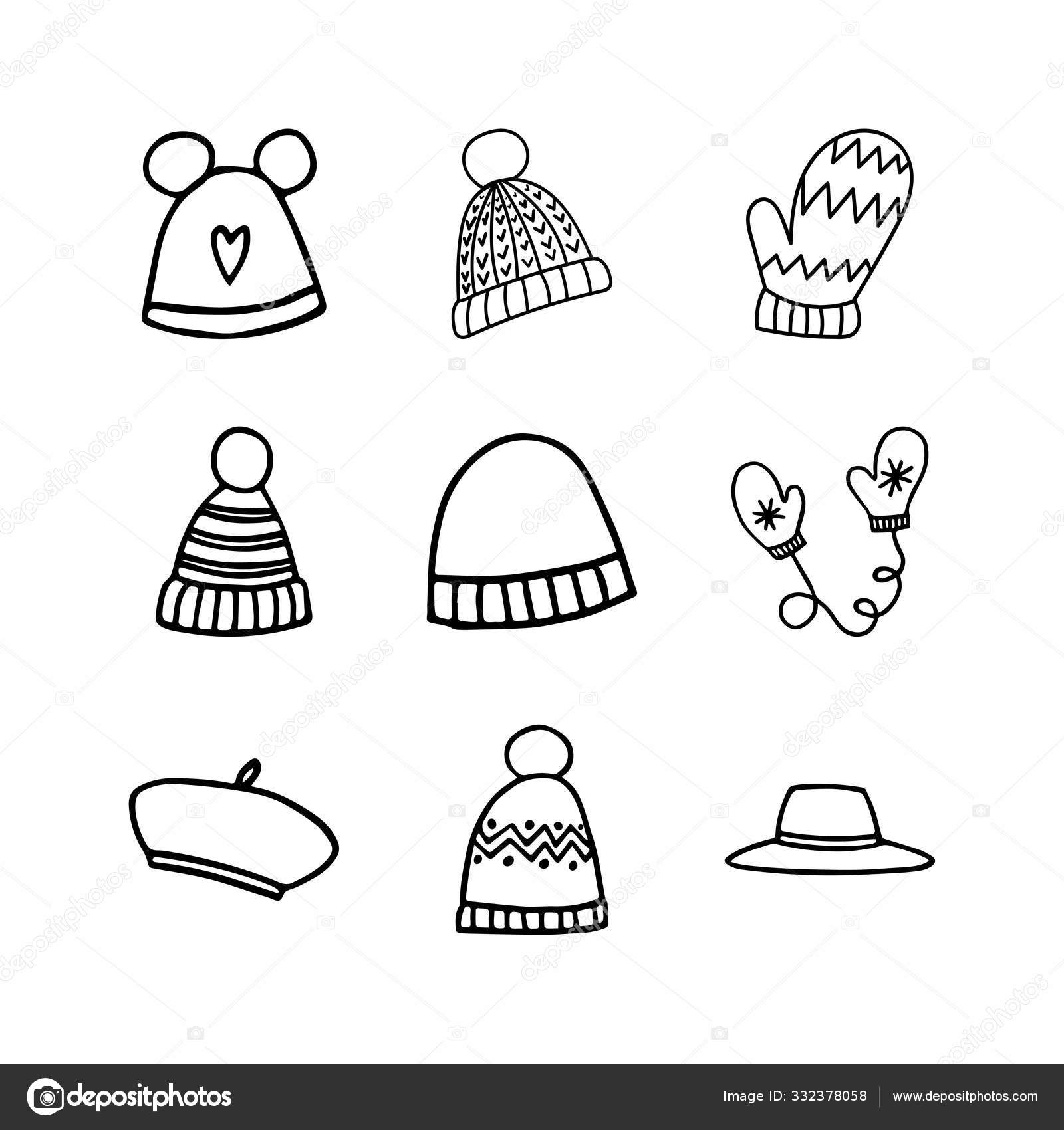 Set Hand Drawn Clothing Items Accessories Vector Icons Collection Clothing Vector Image By C Ayselz Vector Stock