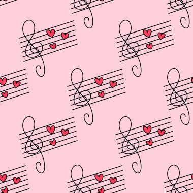 Müzik notaları kusursuz tekrarlıyor. Sevgililer günü kusursuz tekrarlanıyor..