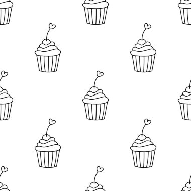 Elle çizilmiş kekler kusursuz tekrarlama kalıpları. Sevgililer Günü 'nde kusursuz tekrarlama kalıpları..