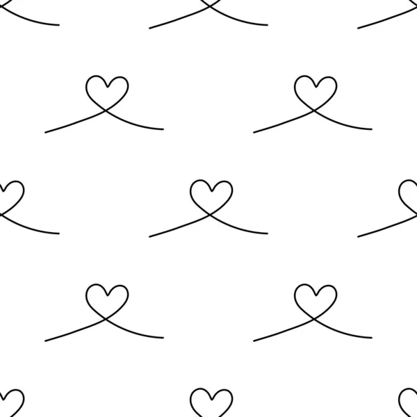 Corazones Dibujados Mano Patrón Repetición Sin Costura Día San Valentín — Archivo Imágenes Vectoriales