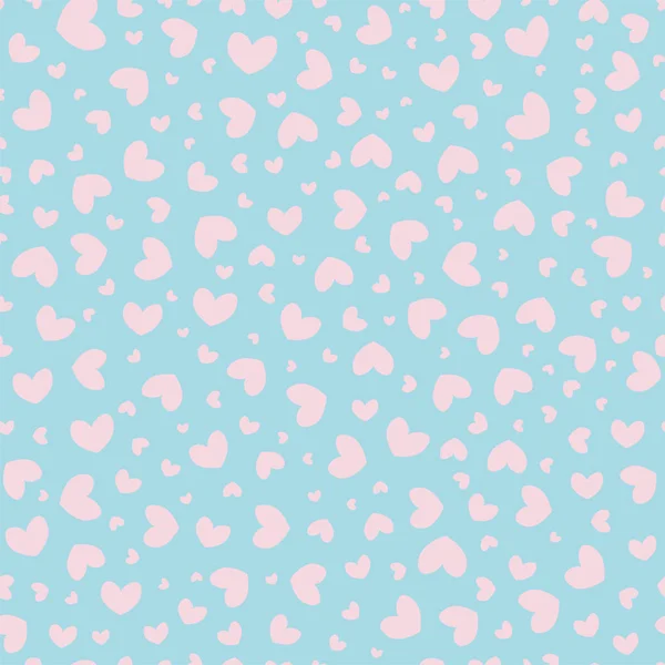 Pink Hearts Seamless Repeat Pattern Wrapping Paper Pink Hearts Blue — Stock Vector