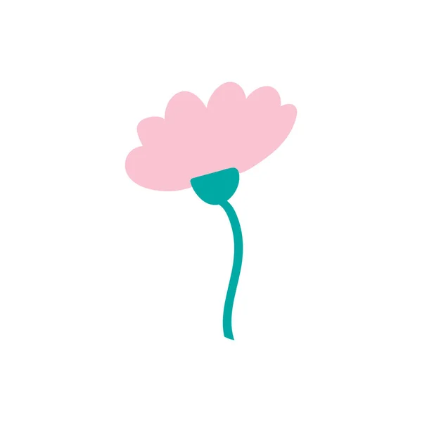 Fleur Rose Dessinée Main Icône Vectorielle Plat Isolé Sur Fond — Image vectorielle