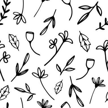 El çizimi çiçekler kağıt, baskı ve kumaşlar için tekrar vektör deseni.