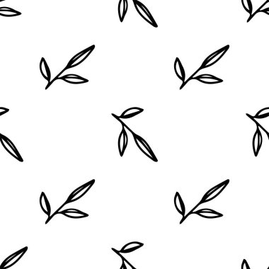 El çizimi, kağıt, parmak izi ve kumaşlar için kusursuz vektör deseni oluşturur..