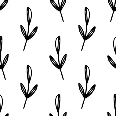 El çizimi, kağıt, parmak izi ve kumaşlar için kusursuz vektör deseni oluşturur..