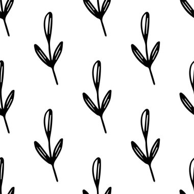 El çizimi, kağıt, parmak izi ve kumaşlar için kusursuz vektör deseni oluşturur..