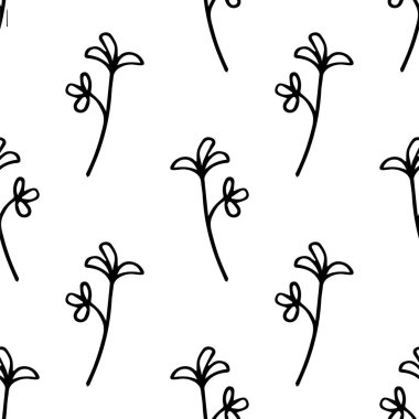 El çizimi çiçekler kağıt, baskı ve kumaşlar için tekrar vektör deseni.