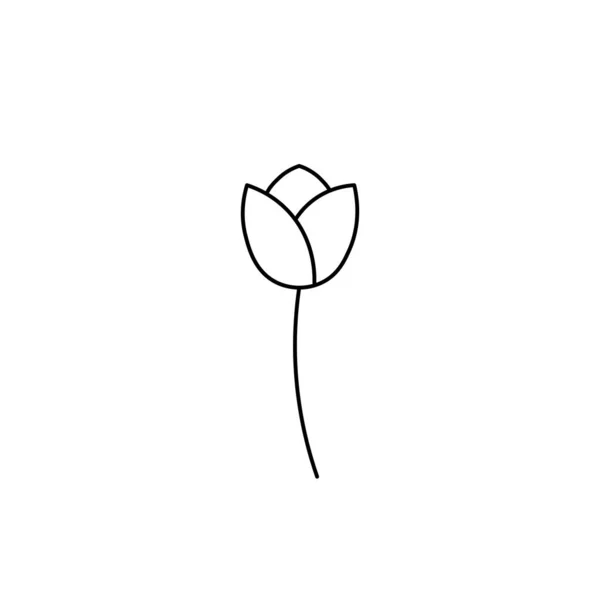 Иконка Плоского Вектора Тюльпана Белом Фоне — стоковый вектор