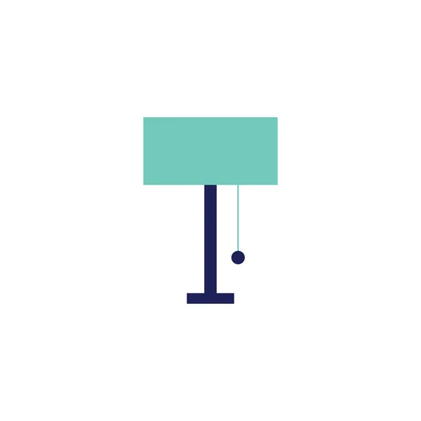 Bordslampa Platt Vektor Ikon Isolerad Vit Bakgrund — Stock vektor