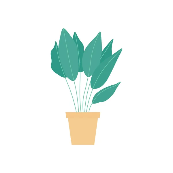 Dům Rostlina Plochý Vektor Ilustrace Izolované Bílém Pozadí — Stockový vektor