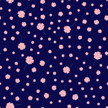 Pembe çiçekler ambalaj kağıdı, duvar kağıdı, kumaş, ürünler için tekrarlanmayan desen.