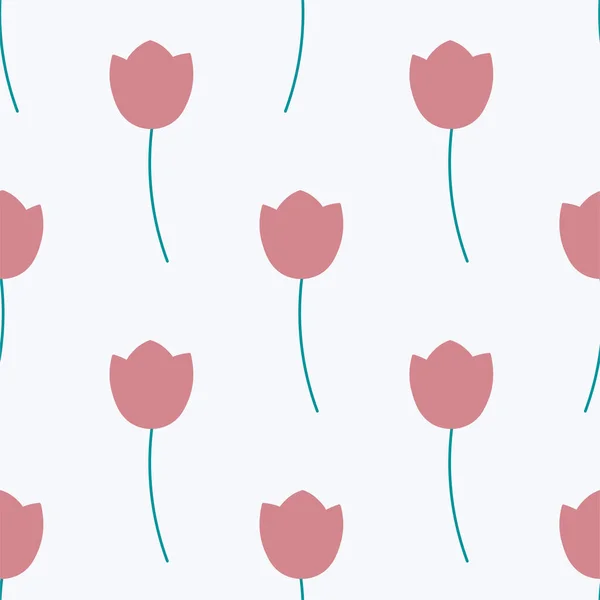 Flores Tulipa Rosa Padrão Repetição Sem Costura Para Papel Embrulho —  Vetores de Stock