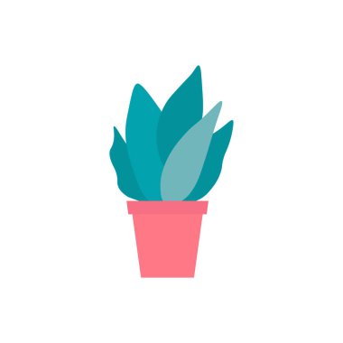 Beyaz arkaplanda izole edilmiş konut bitkisi düz vektör çizimi.