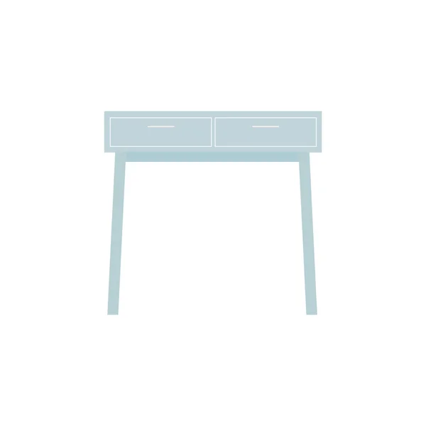 Console Table Flat Vector Illustration Isolated White Background — Stock Vector