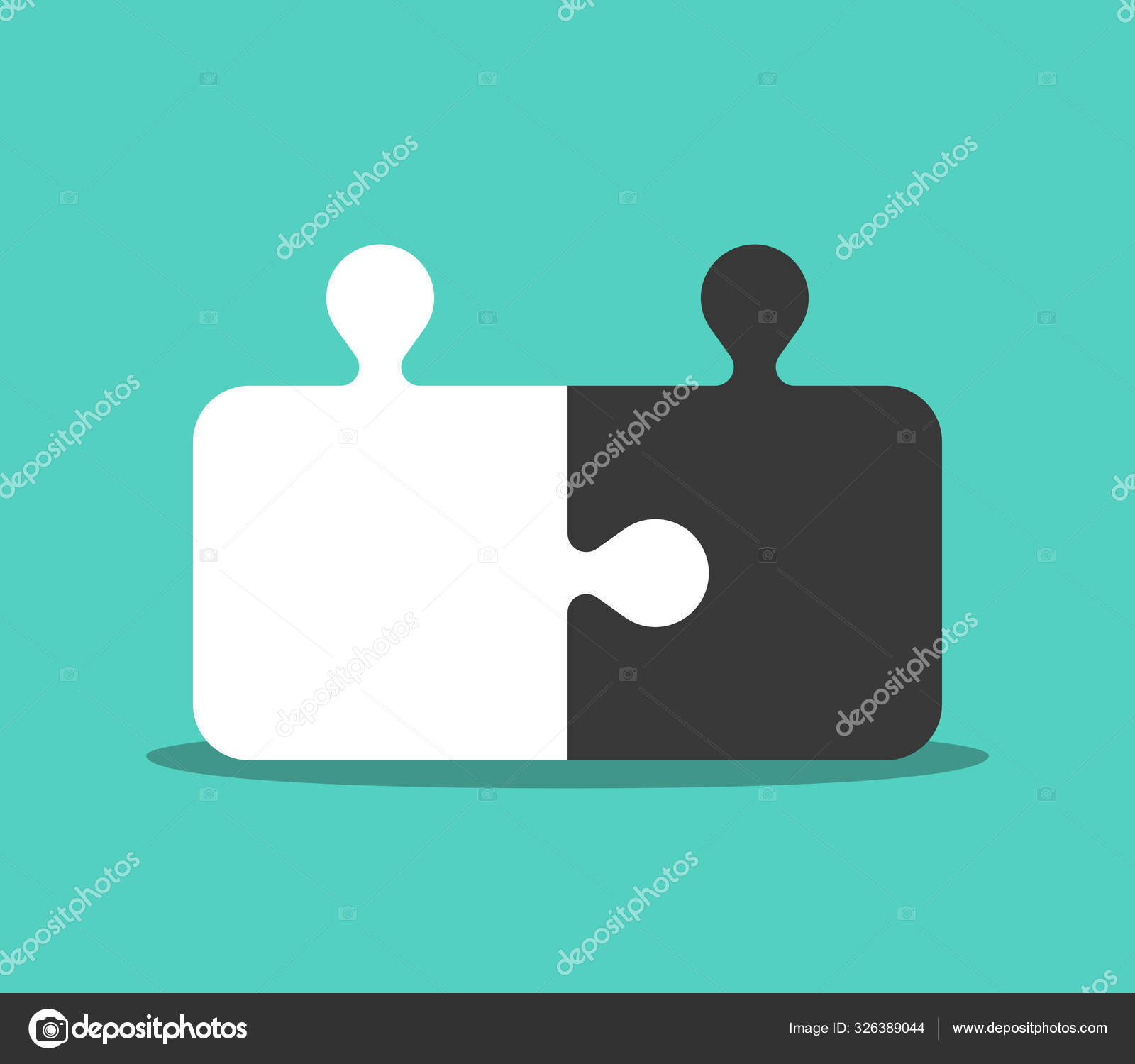 Two Puzzle Pieces With 3D Men Ppt Graphics Icons Powerpoint | PowerPoint Presentation Designs | Slide PPT Graphics | Presentation Template Designs
